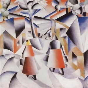 Morning in the Village After Snowstorm, 1912 by Kazimir Malevich.